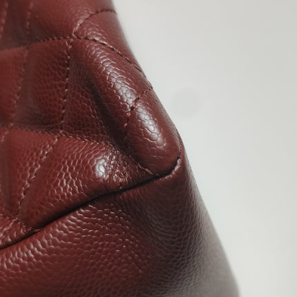 Chanel GST Grand Shopping Tote Burgundy Caviar Leather GM Silver Hardware