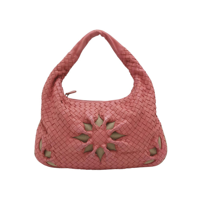 Bottega Veneta Intrecciato Hobo Bag Cherry Blossom Pink Flower Cutout Medium 40cm-Luxbags