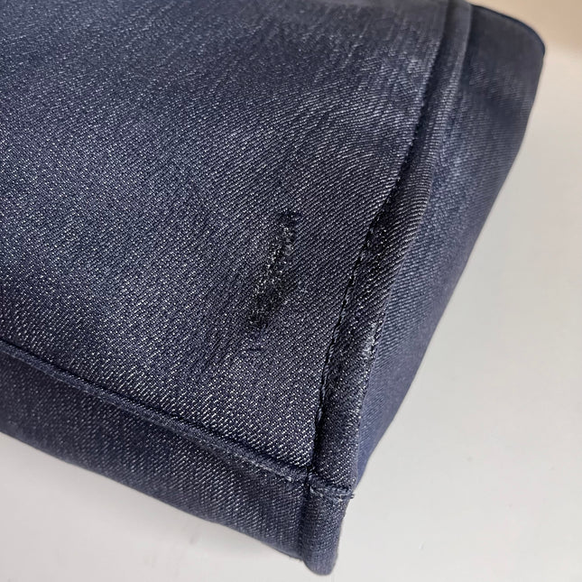 Sold Chanel Deauville Tote 2016 Medium Navy Denim Top Handle Shoulder Bag