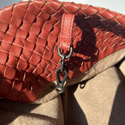 Bottega Veneta Cesta Tote Nappa Intrecciato Leather Brick Red 37cm