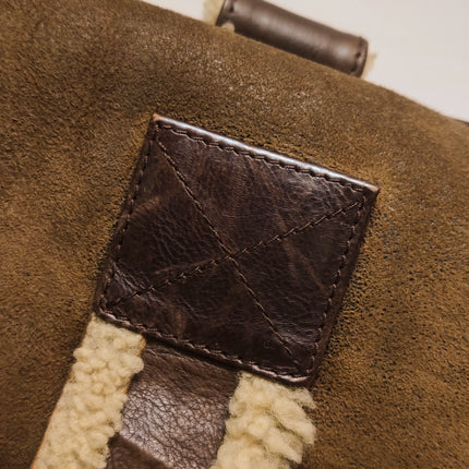 Dior Flight Medium Brown Shearling Leather Shoulder Bag