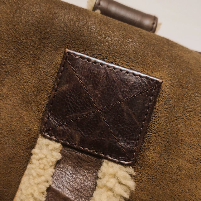 Dior Flight Medium Brown Shearling Leather Shoulder Bag