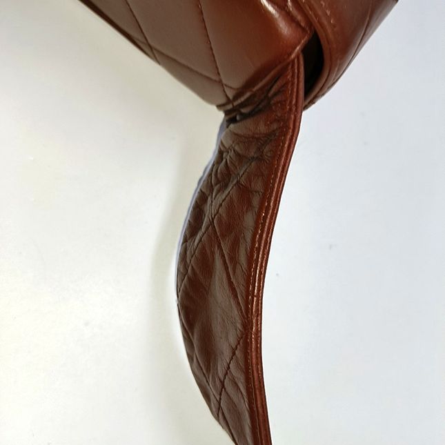 Chanel Vintage Quilted Flap Crossbody Messenger Bag Deep Burgundy Brown