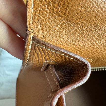 Hermes Kelly 28 Sellier Brown Gold Epsom Leather Gold Hardware 1985