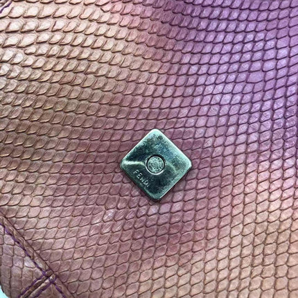 FENDI Baguette Vintage Purple Python-skin Leather Shoulder Bag