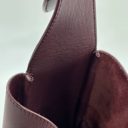 Yves Saint Laurent YSL Le 5 A 7 Hobo Small Burgundy Calfskin Shoulder Bag