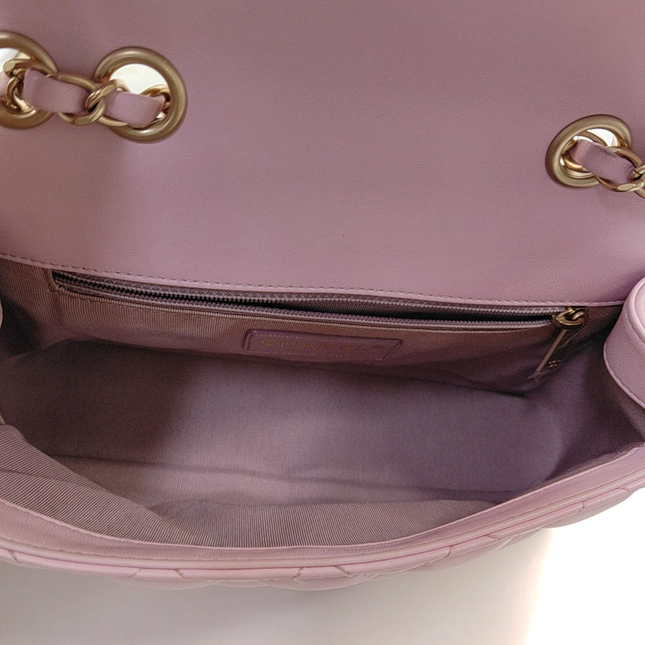 Chanel Diana Flap Small Pink Lambskin Leather Double Chain Gold Hardware 2015-2016