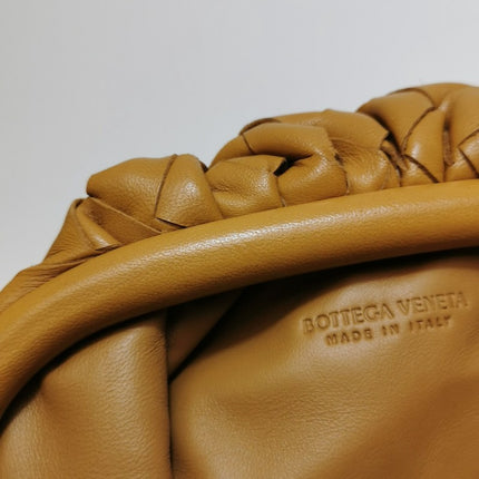 Bottega Veneta Pouch Mini Intrecciato Camel Lambskin Leather Crossbody Bag