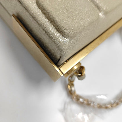 Sac bandoulière Chanel KissLock en velours orange corail