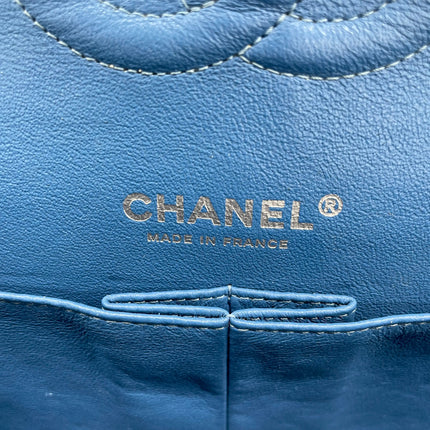 Chanel Timeless Classic Flap Medium Light Blue Caviar Leather Silver Hardware