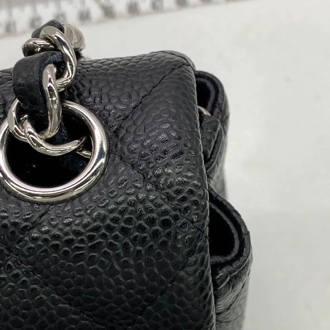 Chanel Classic Flap Mini Black Caviar Silver Hardware 2017-18