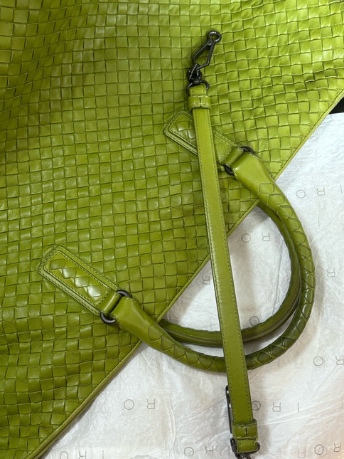 Bottega Veneta Maxi Convertible Tote Bag Hobo Green Leather Two-way Carry 52cm
