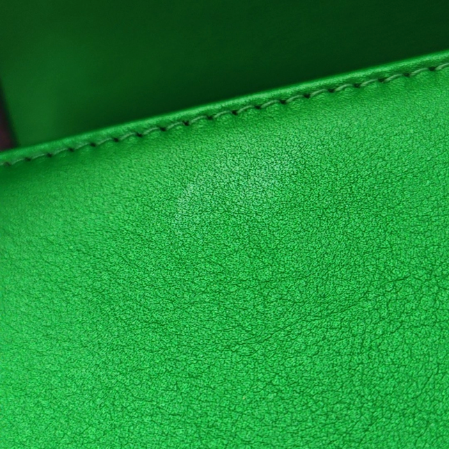 Chanel Le Boy Small Green Calfskin Leather Bag Antiqued Silver Hardware 2014-2015