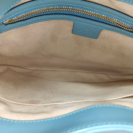 Gucci Jackie 1961 Small Blue Leather Bag with Adjustable Strap