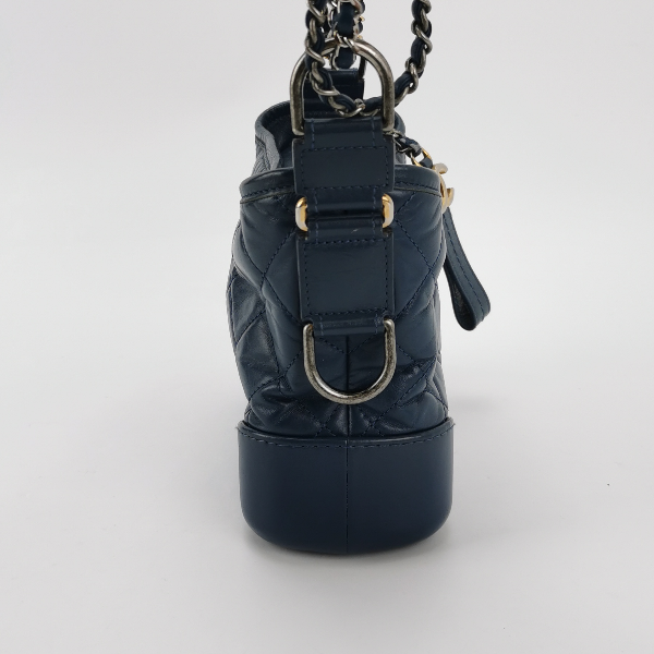 Chanel Gabrielle Hobo 2016 Navy Leather Small Crossbody Bag