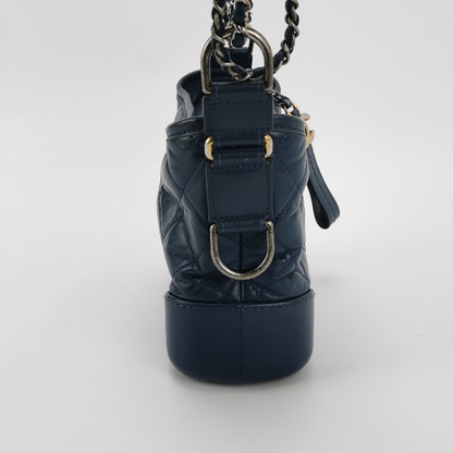 Chanel Gabrielle Hobo 2016 Navy Leather Small Crossbody Bag