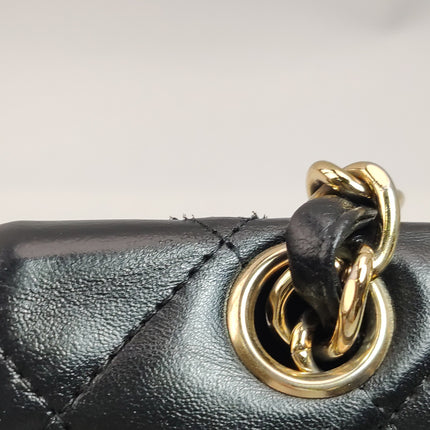 Chanel Classic Flap Jumbo Black Lambskin Leather Single Flap Gold Hardware 2009-2010