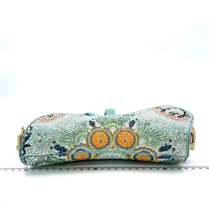 Dior In Lights Saddle Medium Multicolor Beads and Calfskin Leather Shoulder Bag