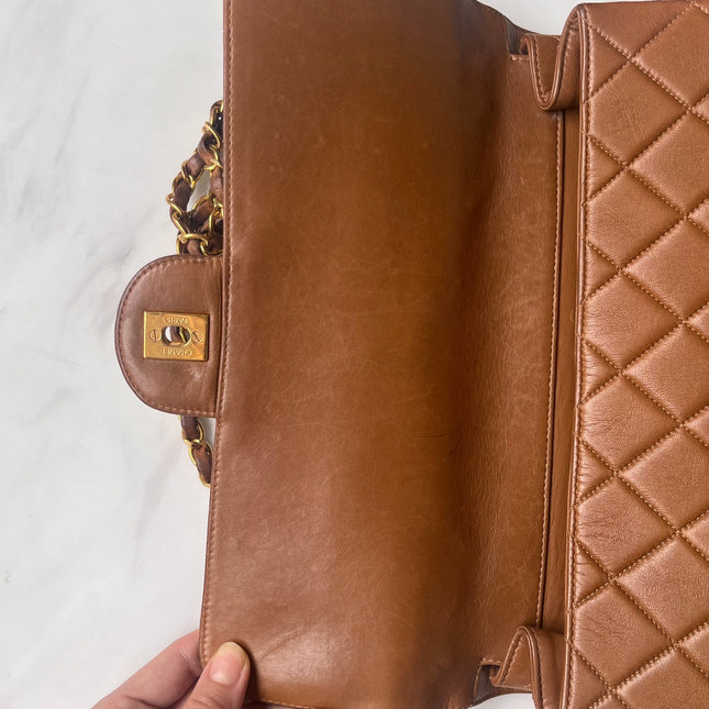 Sold Chanel Double Sided Classic Flap Caramel Leather Handbag
