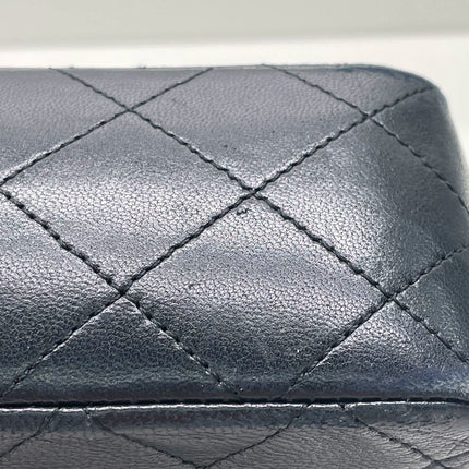 Chanel Vintage Classic Flap Mini Square Black Lambskin 24k Gold HW, 1989-1991