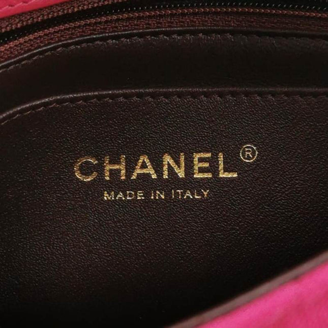 Chanel Mini Chic With Me Flap Bag Cotton Cloth Pink Fuchsia Crossbody Bag