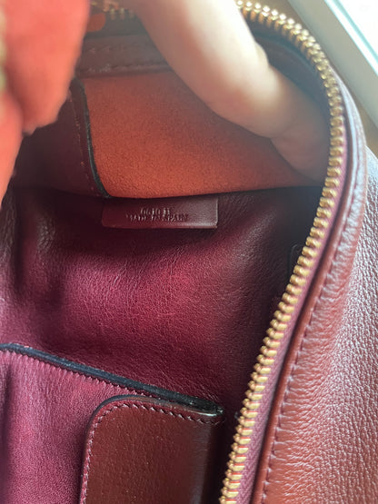 Sold Loewe Amazona 29 in Burgundy Calfskin Leather and Gold-tone Hardware