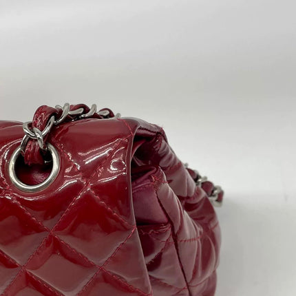 Chanel Classic Flap Medium 2011 Red Patent Leather Silver Hardware