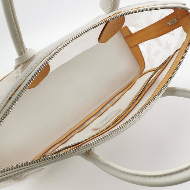 Louis Vuitton Lockit White Mesh Monogram and Leather Handbag