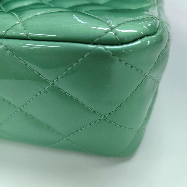 Sold Chanel Classic Flap Medium Mint Green Patent Leather 2012-2013