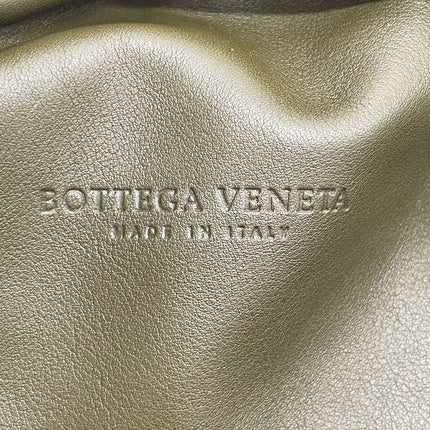 Bottega Veneta Pouch Calfskin Leather Dark Green Large