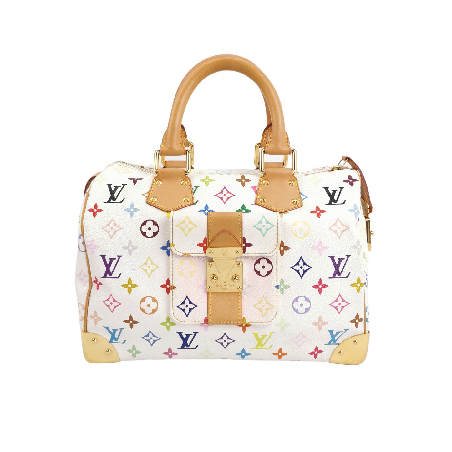 Louis Vuitton x Takashi Murakami Speedy 30 Lock White Multicolor