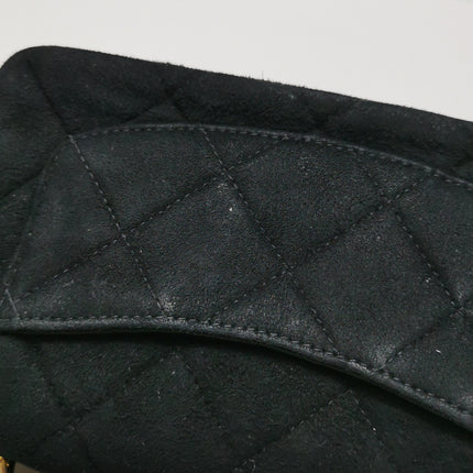 Chanel Classic Flap Extra Mini Black Suede Quilted Gold-tone Hardware