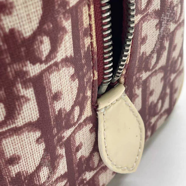 Dior No. 1 Rasta Trotter Bowling Bag Red Oblique Canvas White Patent Leather