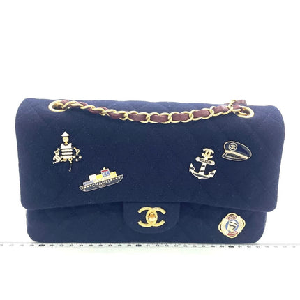 Chanel Medium Classic Double Flap Bag Métiers d'Art Paris-Hamburg 2018 Wool Nautical Charms-Luxbags