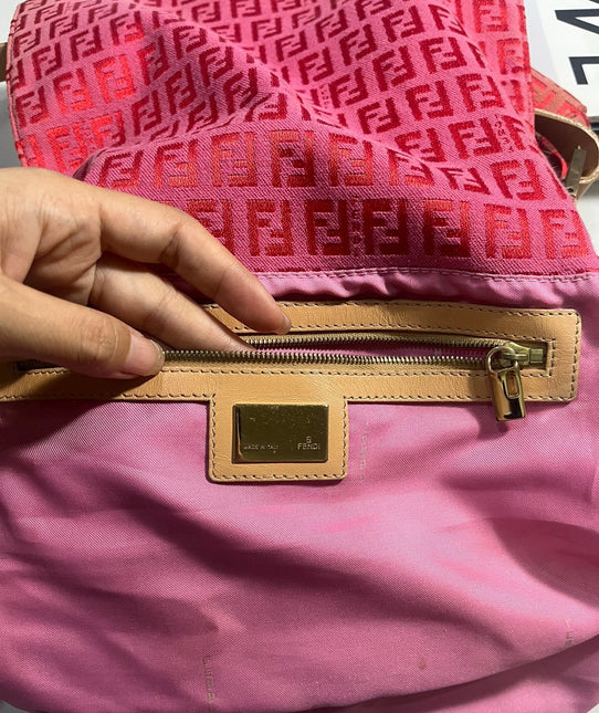 Sold Fendi Mamma Baguette Pink Zucchino print