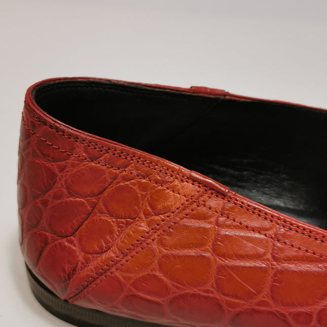Gucci Men's Jordaan Crocodile Loafer Red Size 40.5