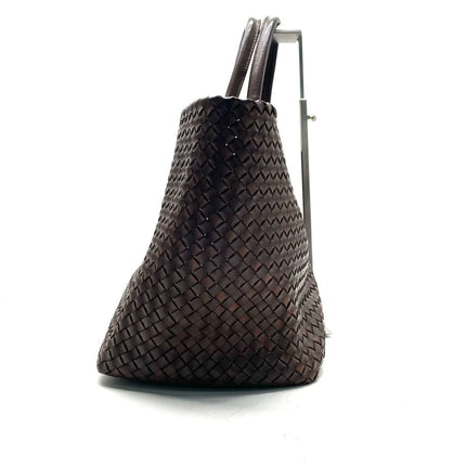 Sold Bottega Veneta Cabat Large Intreccio Leather Tote Bag Dark Chocolate Brown
