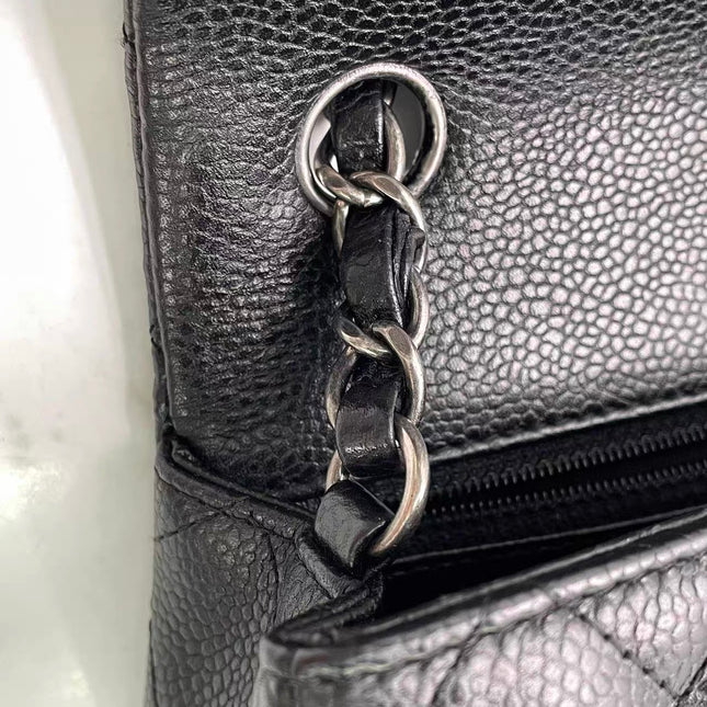 Chanel Classic Flap Mini Black Caviar Silver Hardware 2015-2016
