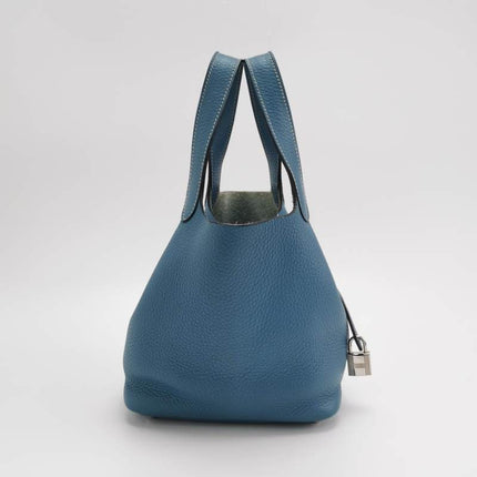 Hermes Picotin 18 Clemence Taurillon Leather Blue Jean 2015