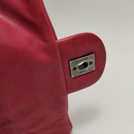 Chanel Shiva Flap Bag Distressed Pink Aged Calfskin Leather Antiqued Silver Hardware