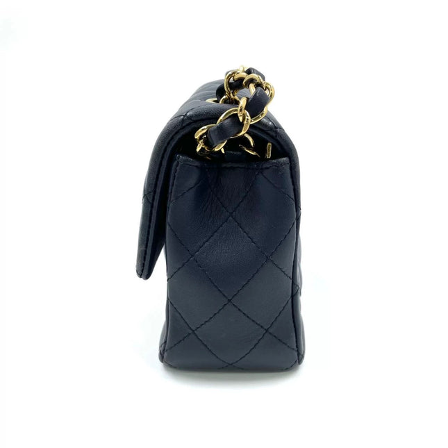 Chanel Classic Flap Rectangular Mini 2015 Navy Lambskin Gold Hardware