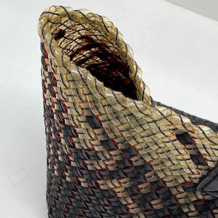 Bottega Veneta Cabat Large Intreccio Black and Transparent Leather and PVC Tote Bag