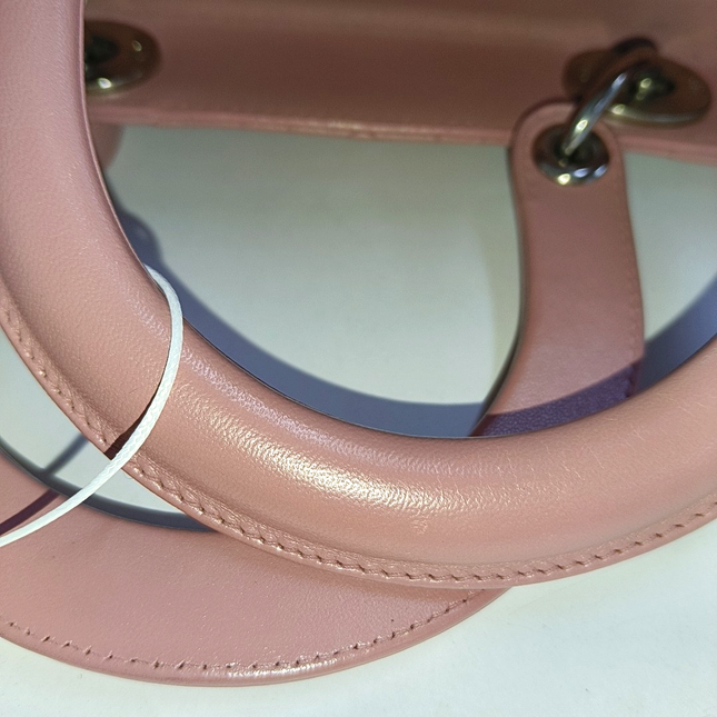 Lady Dior Medium Handbag Lipstick Pink Cannage Leather Gold Hardware