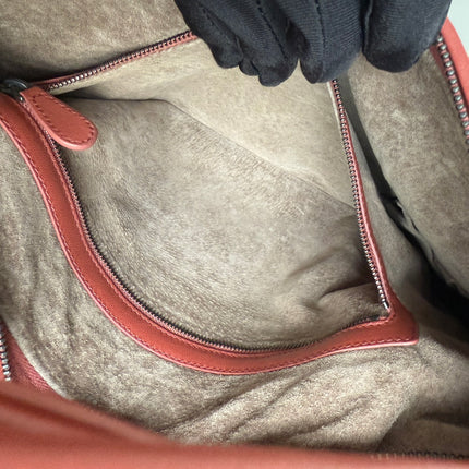 Bottega Veneta Veneta Hobo Medium Brick Red Intrecciato Leather Bag 47cm