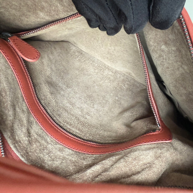 Bottega Veneta Veneta Hobo Medium Brick Red Intrecciato Leather Bag 47cm