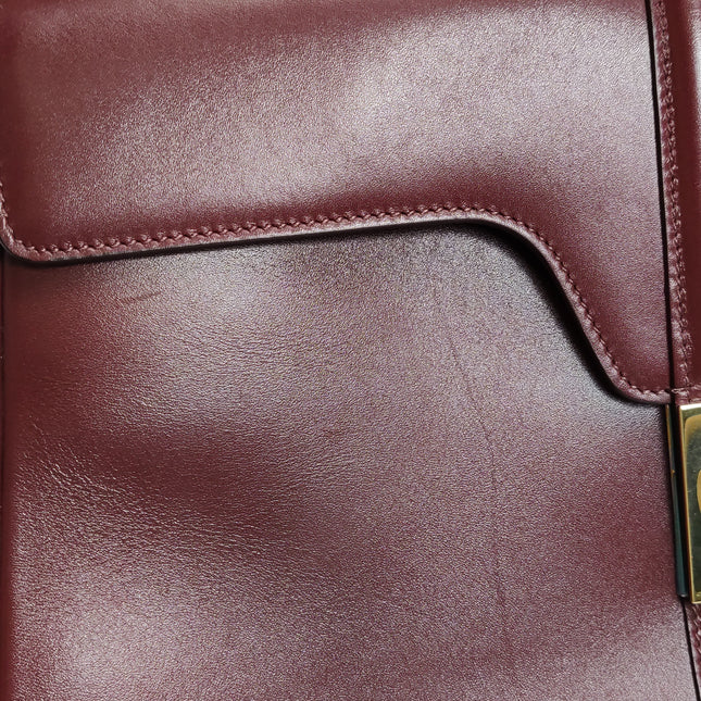 Celine 16 Bag Medium Burgundy Smooth Calfskin Leather With Strap
