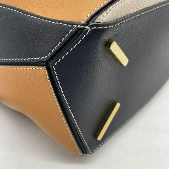 Loewe Puzzle Medium Tricolor Black Yellow Calfskin leather bag