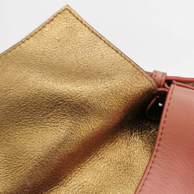Sold Fendi Baguette Pink Leather with Gold Studded Metal Buckle