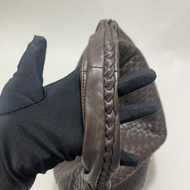 Bottega Veneta Hobo Bag Large Dark Chocolate Brown Lambskin leather 50cm