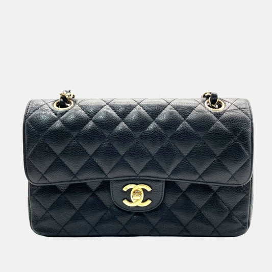 Chanel Classic Flap Small Black Caviar Leather with 24k Gold Hardware, 2004-2005-Luxbags